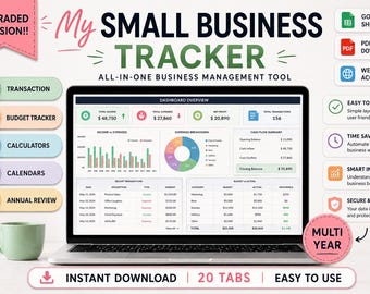 Small Business Planner Google Sheets | Etsy Seller Income Expense Tracker (Digital Download)