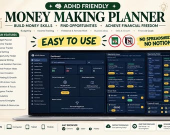 ADHD Money Planner & Side Hustle Tracker | Digital Opportunity Finder (Web App)