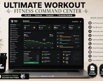 Interactive Fitness Web App, Workout Tracker, Nutrition Planner (Digital Download)