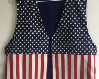 Vesties Stars & Stripes Patriotic Flag Fourth of July Men's or Women's Vest