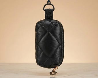 Water-repellent black poop bag dispenser | Customizable | Handmade in Germany