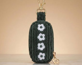 Green corduroy poop bag dispenser | Customizable | Handmade in Germany