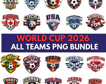 World Cup 2026 PNG Bundle, Printable World Cup Teams Tshirt Designs, Worldcup 2026, 2026 World Cup T-shirt Pngs (Digital Download)
