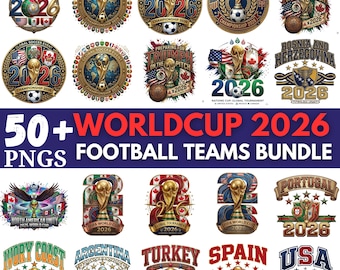 World Cup 2026 PNG Bundle| Football Trophy Clipart|  Football Logo Png| International Flags Design|  Sublimation Files| Soccer Fan Art Png