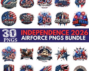 30+ 4th of July Png bundle, 250th Anniversary American Airforce PNG Designs, America 250 PNG Bundle, Usa 250 (Digital Download)