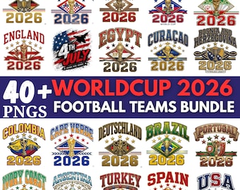 World Cup 2026 Teams PNG Bundle, Printable World Cup Teams Tshirt Designs, Worldcup 2026, 2026 World Cup T-shirt Pngs (Digital Download)