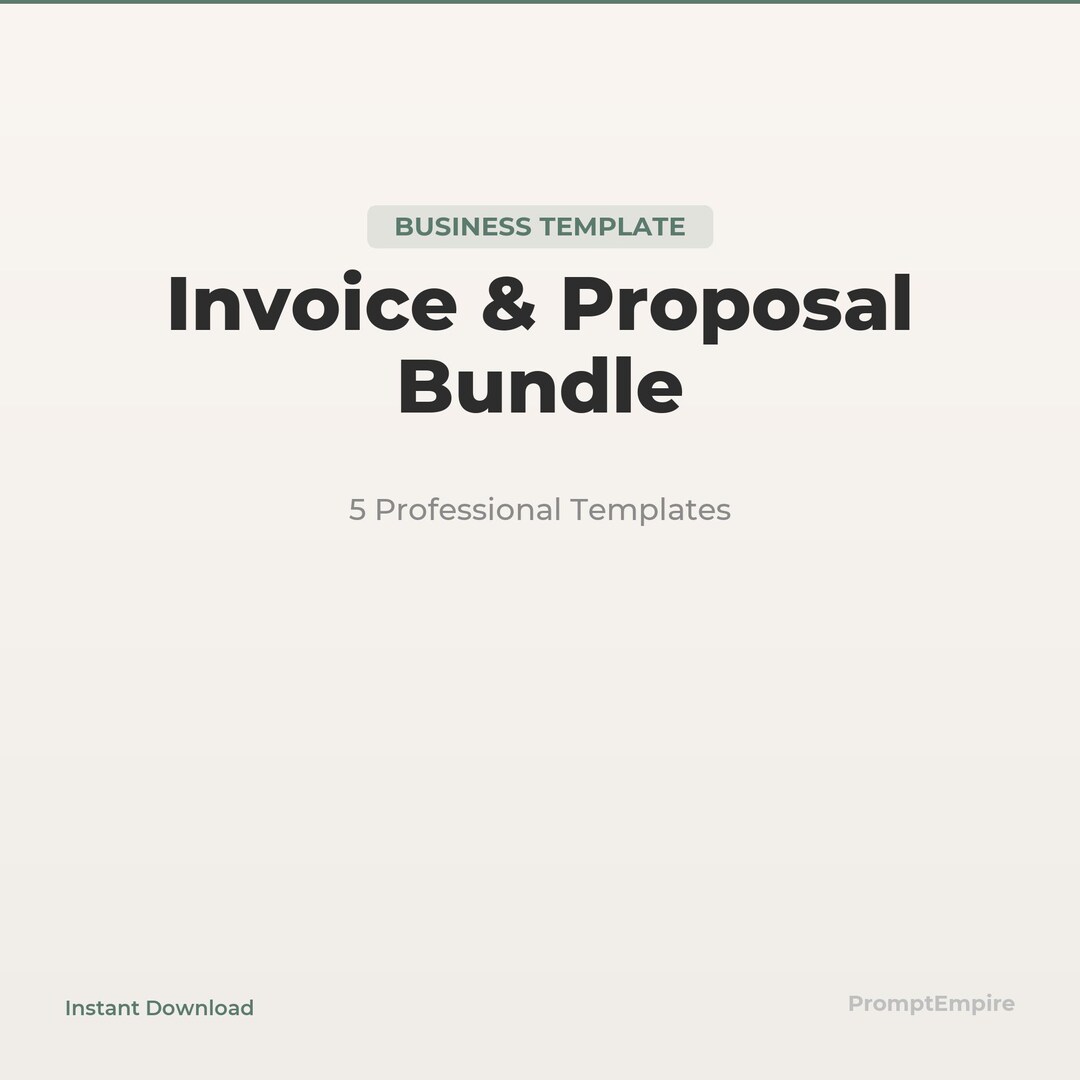 Invoice & Proposal Template Bundle | 5 Professional Templates - Etsy