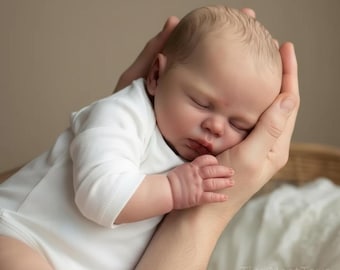 Reborn Toddler Doll 19 Inch (48 cm), Lifelike Sleeping Baby, Pickle Boy, Soft Cloth Body, Cuddly Realistic Doll Gift