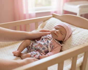 Muñeca bebé reborn de silicona de cuerpo completo de 33 cm (13 pulgadas), hecha a mano, realista, coleccionable, regalo de Navidad