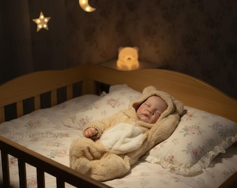 Muñeca bebé reborn de 45 cm – Cuerpo de vinilo completo hecho a mano, regalo para recién nacidos