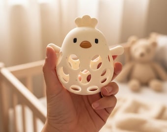 シリコン製ひよこ用歯固め BPAフリー | 赤ちゃんの歯が生える時期の歯固めに | モンテッソーリ感覚教育用幼児ギフト