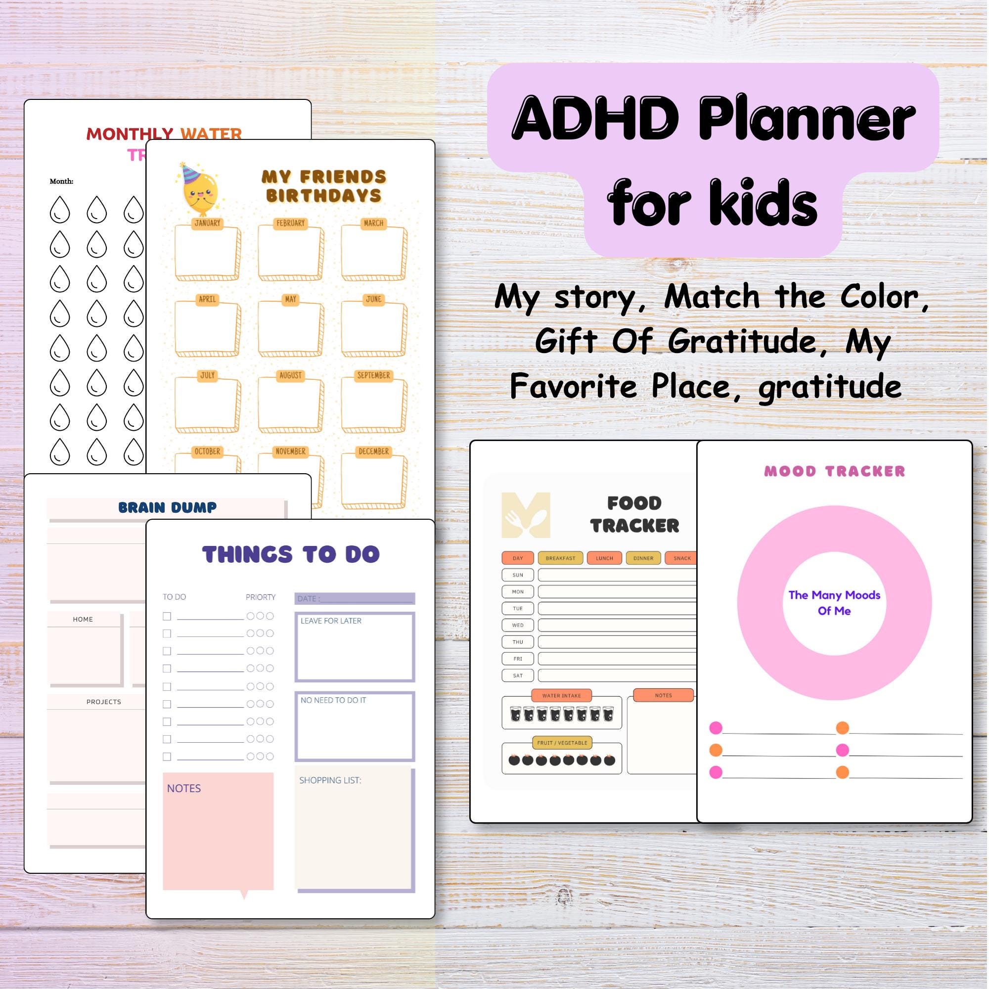 ADHD Kids Daily Planner Printable, Routine Checklist, Chore Chart ...