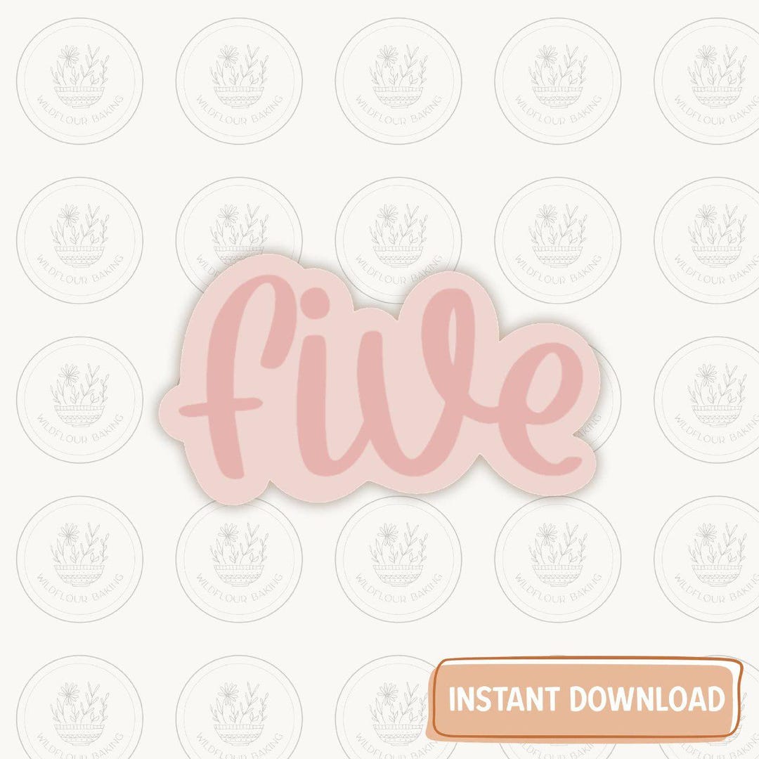 Number Five Cookie Cutter STL File | 7 Sizes 2.5