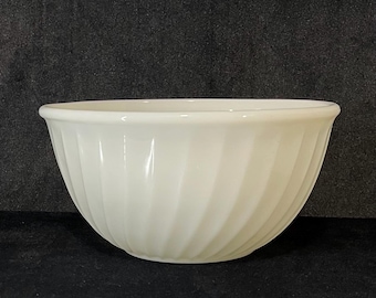 Vintage Fire King Ivory Swirl Rührschüssel - 23 cm Anchor Hocking Milchglas - Mid Century Modern Küchengeschirr - Fire King Oven Ware Ersatz