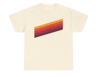 Retro Sunset Stripe T-Shirt  Vintage 70s Gradient Graphic Tee