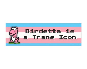 Birdetta è un magnete per auto con icona trans / adesivo con bandiera dell'orgoglio trans