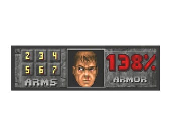 Magnete per auto con interfaccia utente di DOOM / Magnete per paraurti per videogiochi retrò
