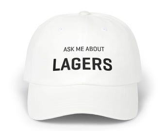 Ask Me About Lagers – Cotton Cap with Brass Buckle