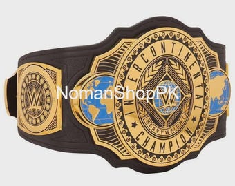 Intercontinental Style Championship Belt Replica 2MM & 4MM Brass Plates Wrestling Title Belt, Collectible Gift