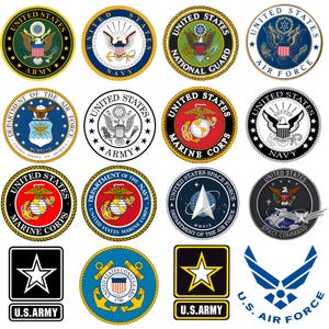 US Military Logos Bundle | Logos SVG, PNG | Military Emblems for Laser Cutting, Engraving, Printing, Veteran Gifts, Cricut & Glow forge