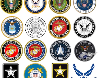 US Military Logos Bundle | Logos SVG, PNG | Military Emblems for Laser Cutting, Engraving, Printing, Veteran Gifts, Cricut & Glow forge