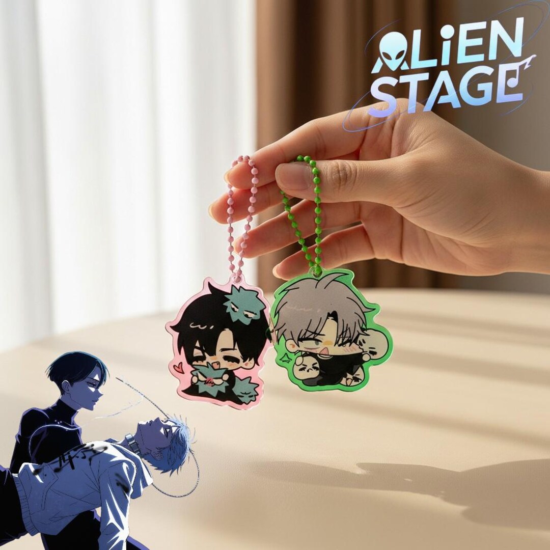 Porte-Clés Alien Stages Till & Ivan – Figurine Anime Acrylique, Lot De 2, Pendentif Mignon Pour Sac à Dos, Cadeau Fan !