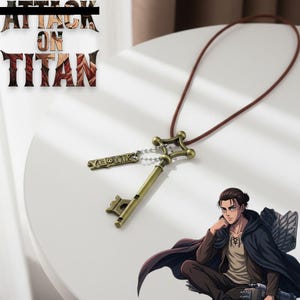 AotEren Shiganshina Källarnyckel Hänge Halsband Anime Cosplay Smycken Rekvisita För Män Kvinnor Fans Accessoarer Gåva