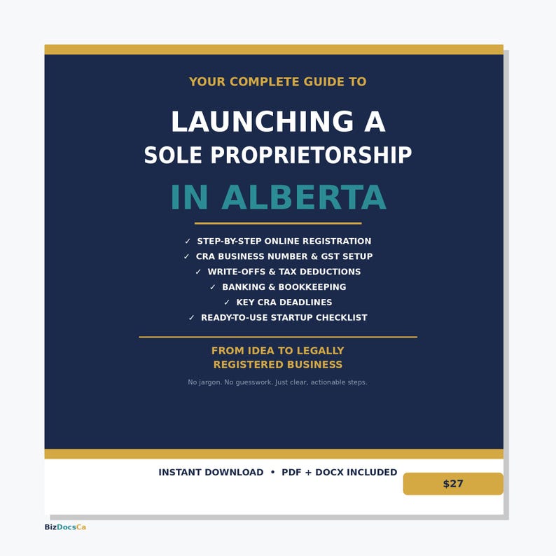 Alberta Sole Proprietorship Guide | Start a Business in Alberta | CRA ...