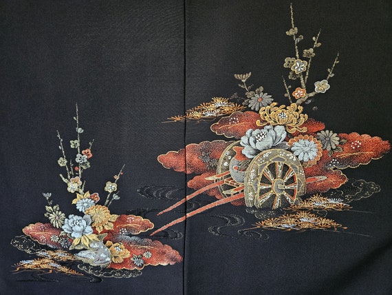 Vintage Japanese Kimono - Silk Kimono Jacket- Hao… - image 7