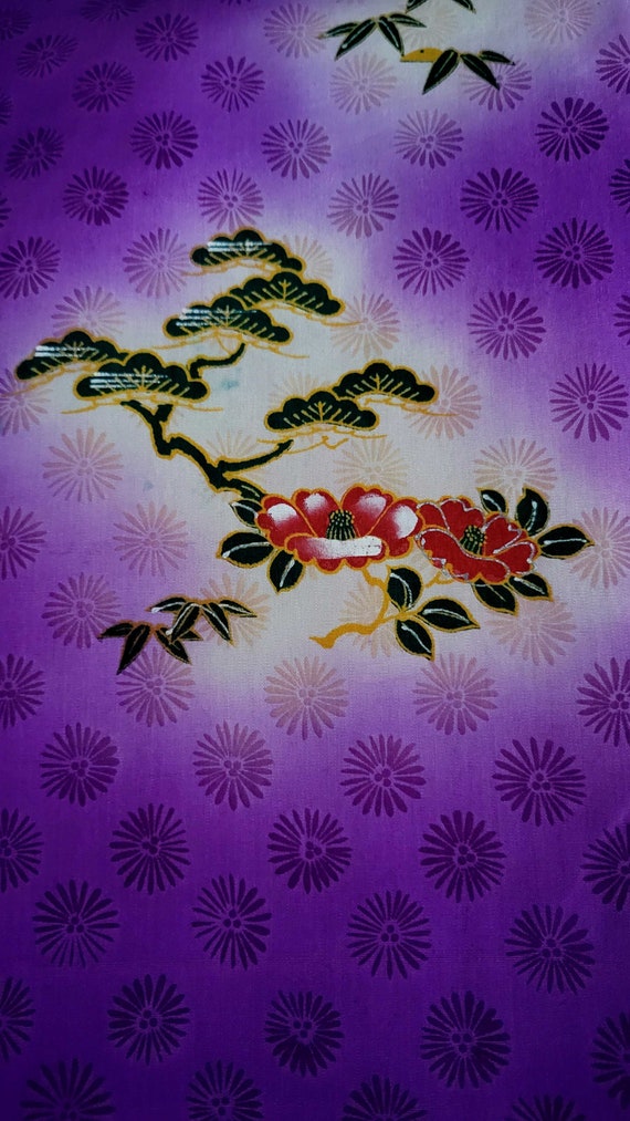 Vintage Japanese Kimono - Purple Silk Kimono Jack… - image 4