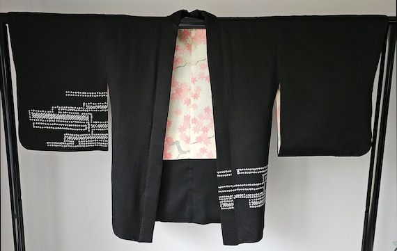 Vintage Japanese Kimono - Silk Kimono Jacket- Hao… - image 2