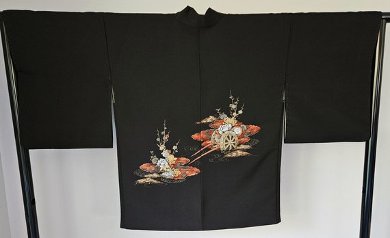 Vintage Japanese Kimono - Silk Kimono Jacket- Hao… - image 1