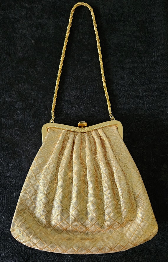 Vintage Japanese Silk Brocade Fabric Hand Bag H11… - image 4
