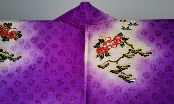 Vintage Japanese Kimono - Purple Silk Kimono Jack… - image 6