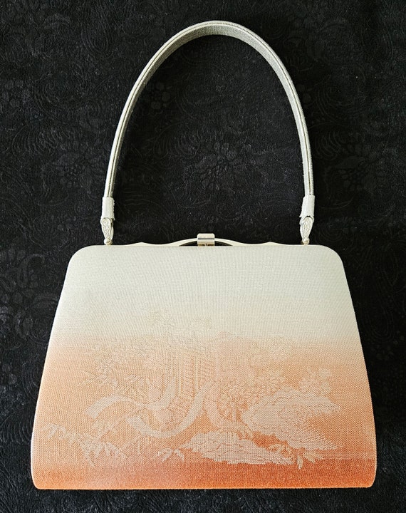 Vintage Japanese Silk Brocade Fabric Hand Bag H117