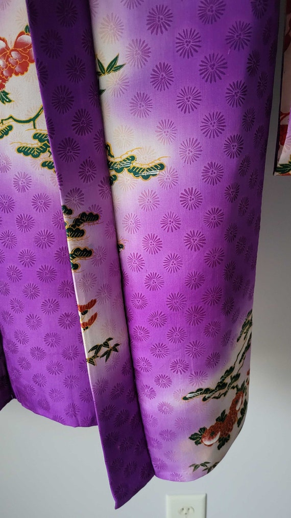 Vintage Japanese Kimono - Purple Silk Kimono Jack… - image 3