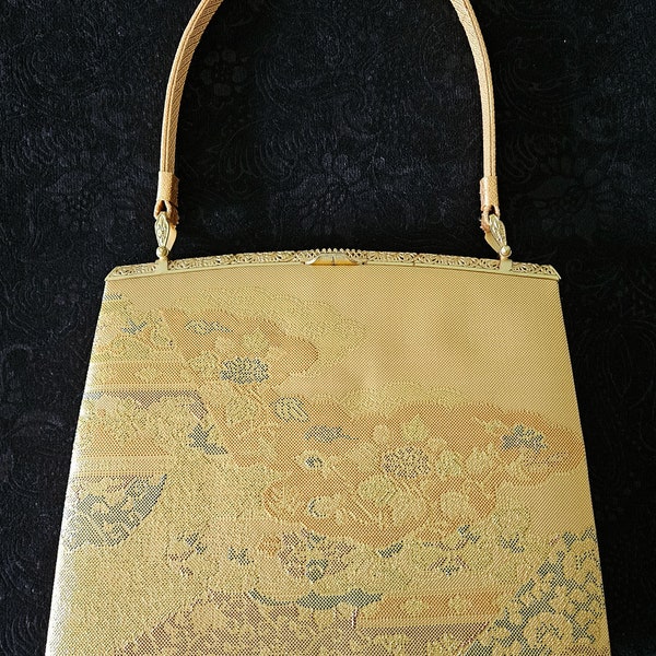 Vintage Japanese Silk Brocade Fabric Hand Bag H1179 Purse
