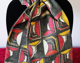 Japanese Kimono Scarf S2781 - Abstract Patterned Wool