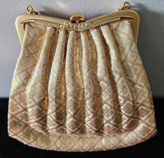 Vintage Japanese Silk Brocade Fabric Hand Bag H11… - image 2