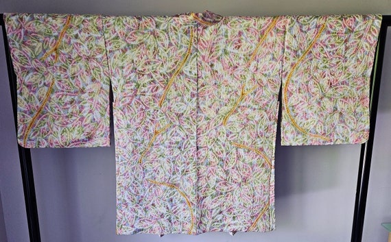 Kimono - Silk Shibori Dyed Kimono Jacket- Haori- … - image 4