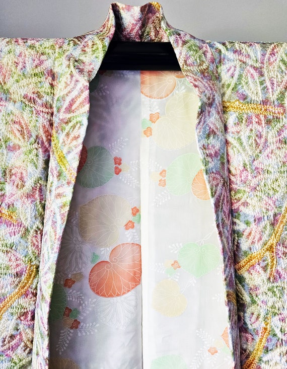 Kimono - Silk Shibori Dyed Kimono Jacket- Haori- … - image 2