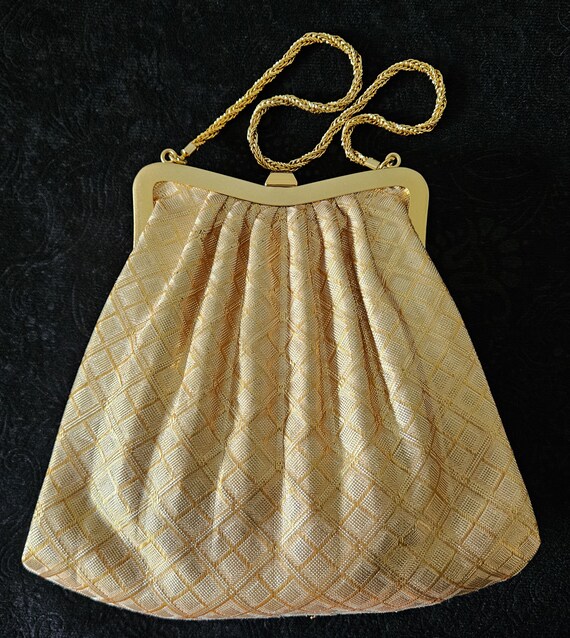 Vintage Japanese Silk Brocade Fabric Hand Bag H11… - image 7