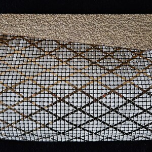 Japanese Gold and Ivory Metal Mesh Hand Bag H1371 Evening Bag Vintage