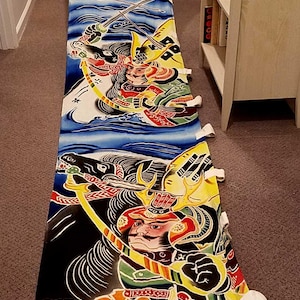 Japanese Boy&#39;s Day Banner, Nobori Bata - Samurai and Horses N25