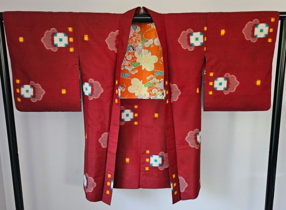 Vintage Japanese Kimono - Meisen Silk Kimono Jack… - image 1