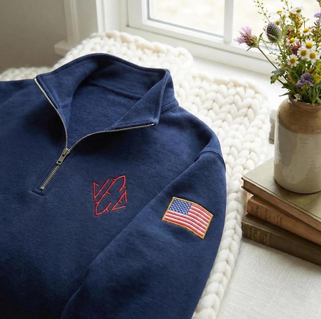 Embroidered J.E.E. Epstein Quarter Zip - Etsy