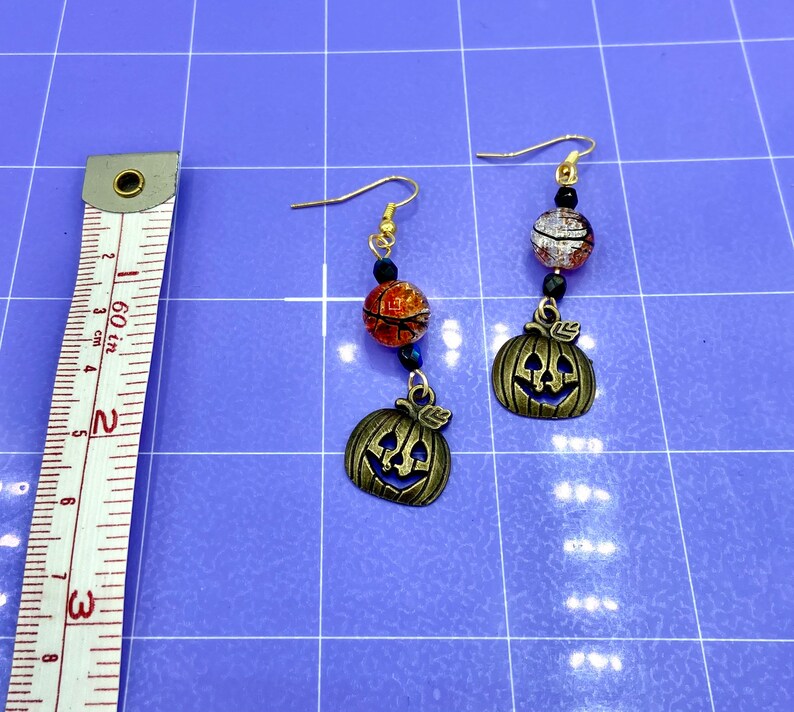 Pumpkin Charm Halloween Earrings, Halloween Earrings Etsy