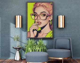 Pop Art Frauen Portraits - 5er Set Konvolut