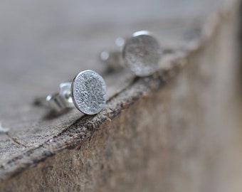 Sterling silver organic textured stud earrings