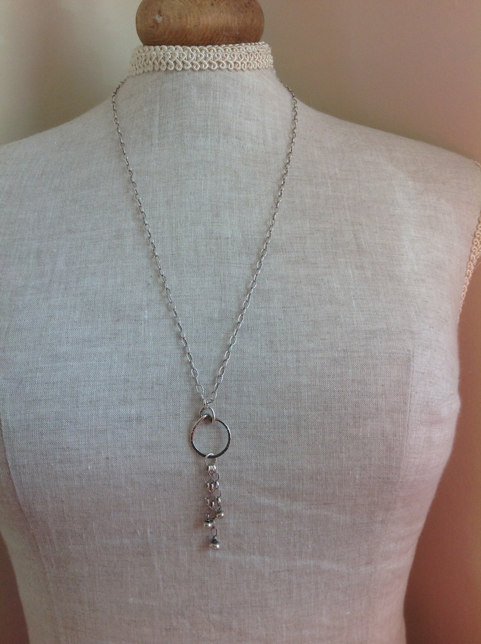 Sterling Silver Long Pendant Necklace Hand Oxidized Etsy
